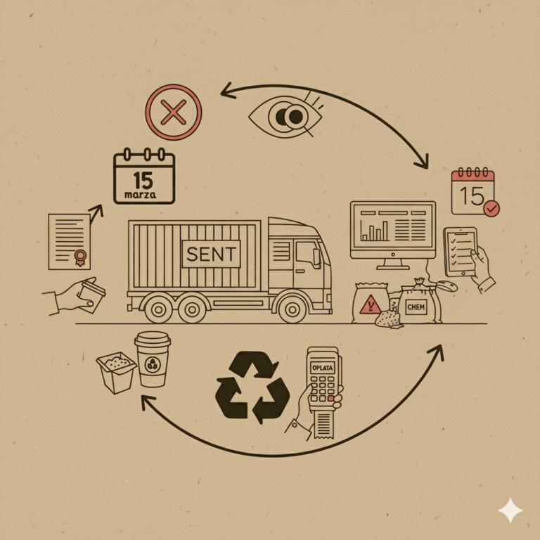 SENT a odpady – Kiedy ten obowiązkowy system przejmuje kontrolę nad Twoim transportem?