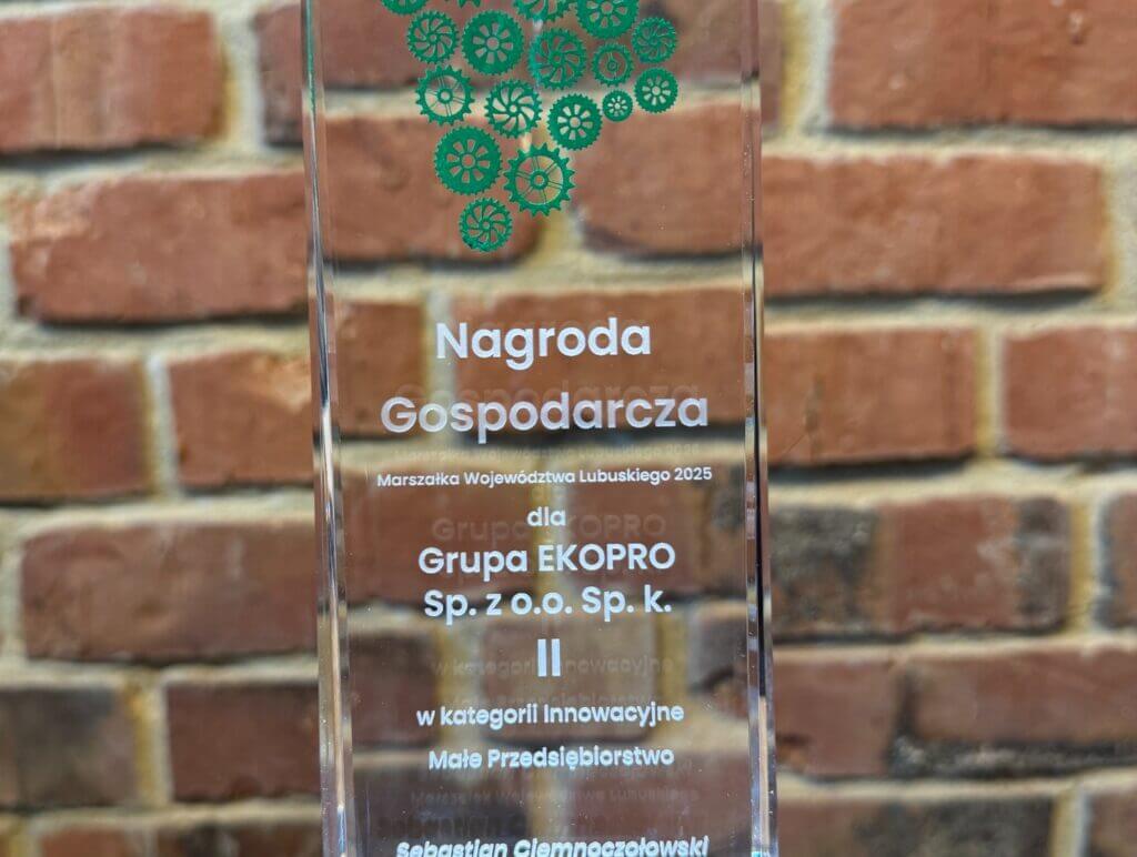 Nagroda Gospodarcza Marszałka Województwa Lubuskiego w kategorii innowacyjne Małe Przedsiębiorstwo 2025 dla EKOPRO